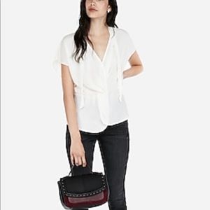 NWT Express Twist Front Tie Neck Blouse